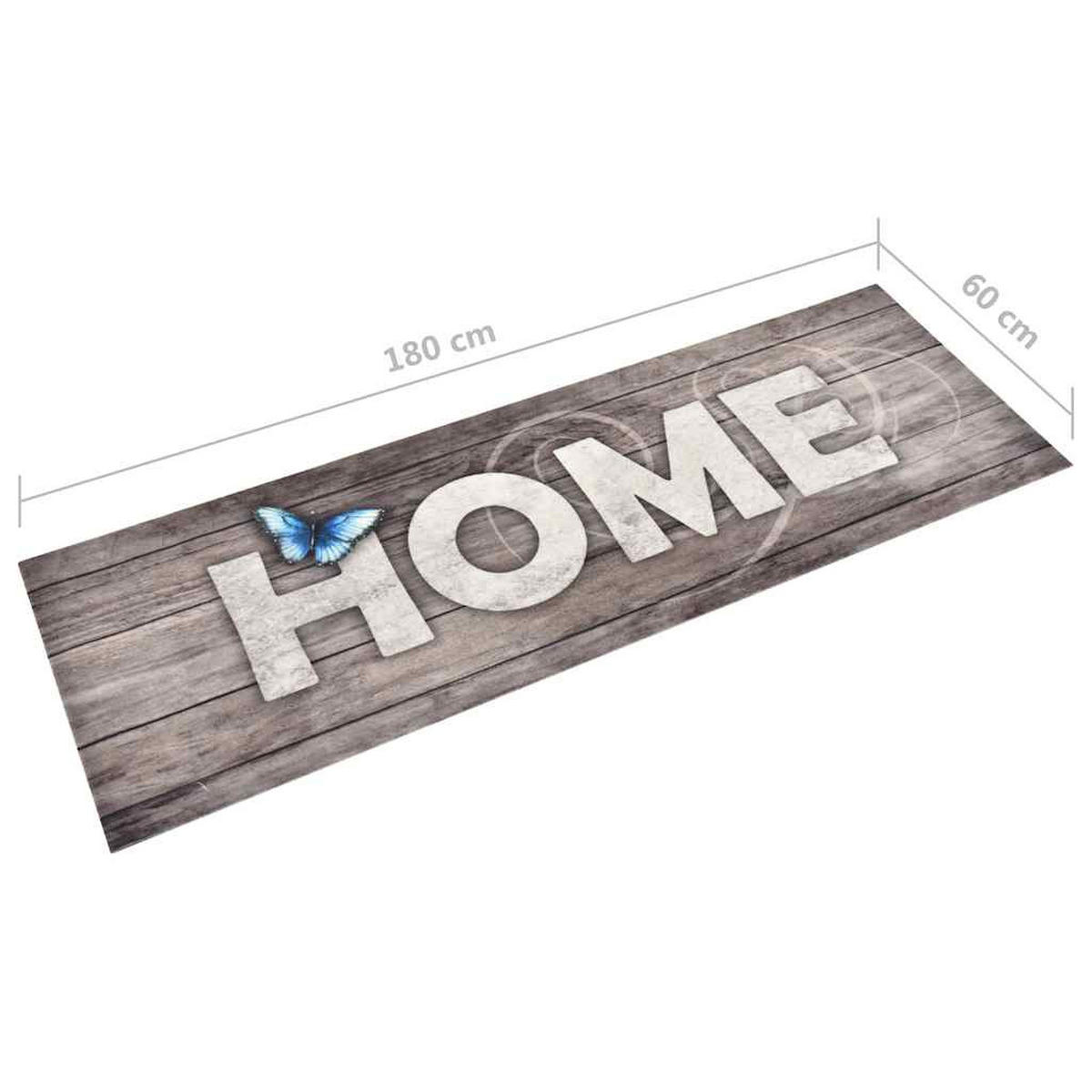 KÜCHENBODENMATTE Waschbar Home 60/180 Cm - Grau, Textil (60/180cm) - vidaXL