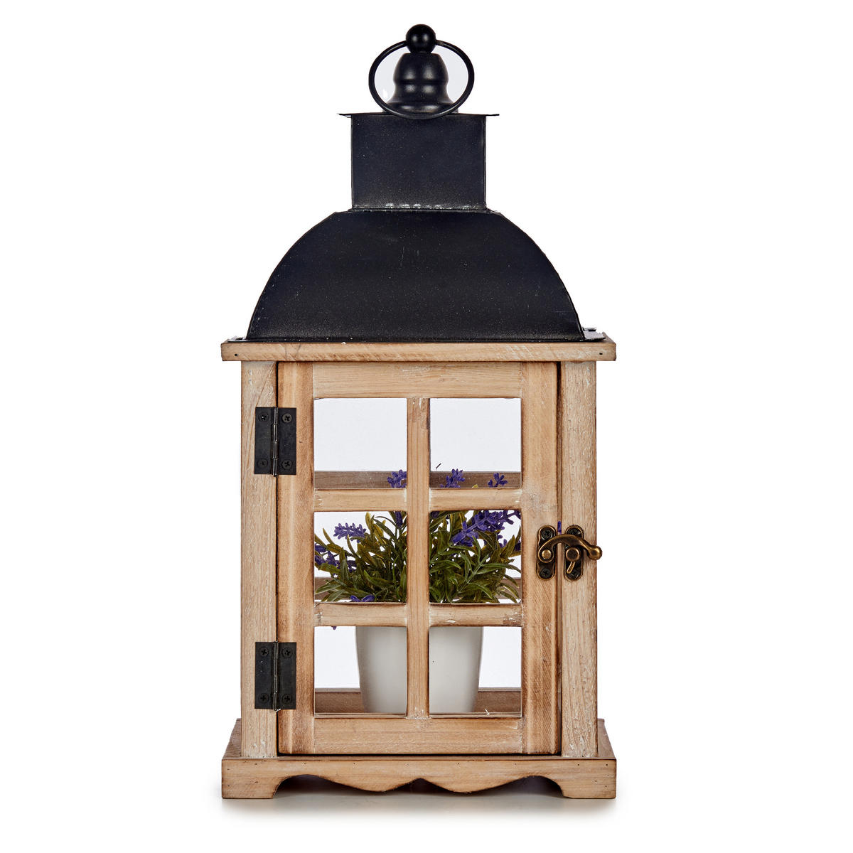 LATERNE Holz Miro 39 cm - Beige, Holz (20/40/14cm) - Giftdecor