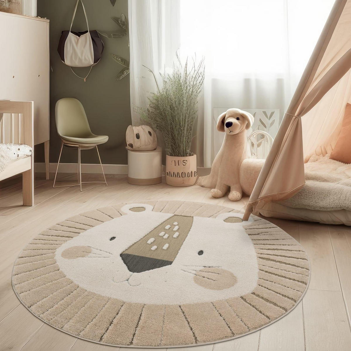 KINDERTEPPICH TOGO 379 CREME 120D - Creme, Kunststoff (120/120cm) - Paco Home