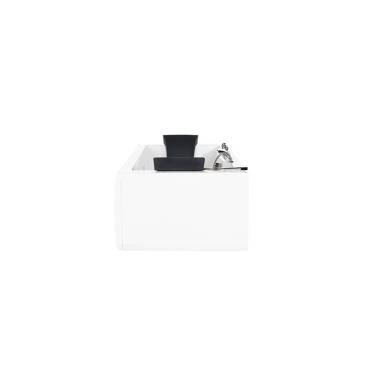 WHIRLPOOL LAGUNA M - mit Glasscheibe, 180 x 90 cm - Weiß, Keramik (180/55/90cm) - Home Deluxe