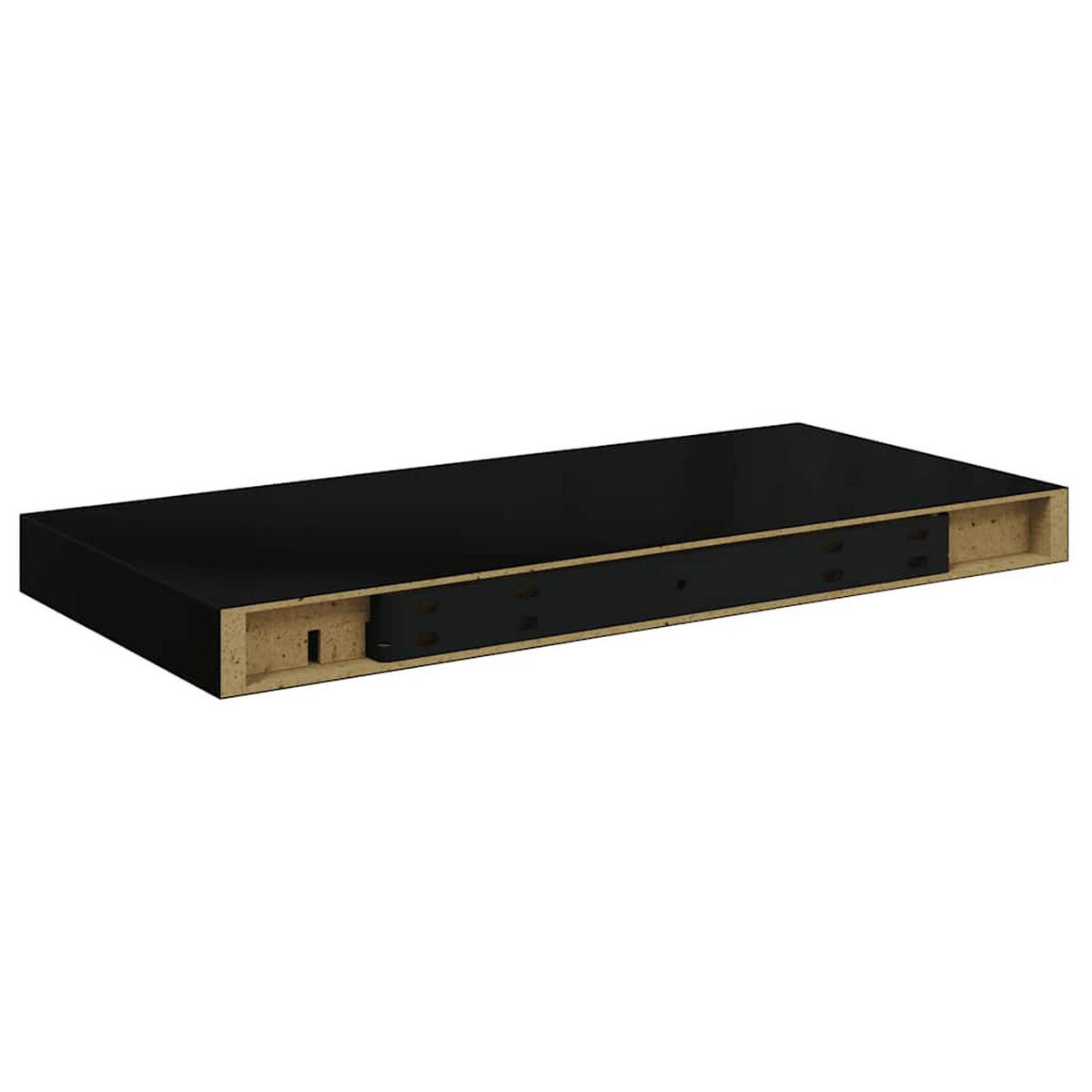 WANDBOARD 50/23,5/3,8 cm aus MDF Schwarz Max. Belastbarkeit 7 KG - Schwarz, Holzwerkstoff/Metall (50/3.8/23cm) - vidaXL