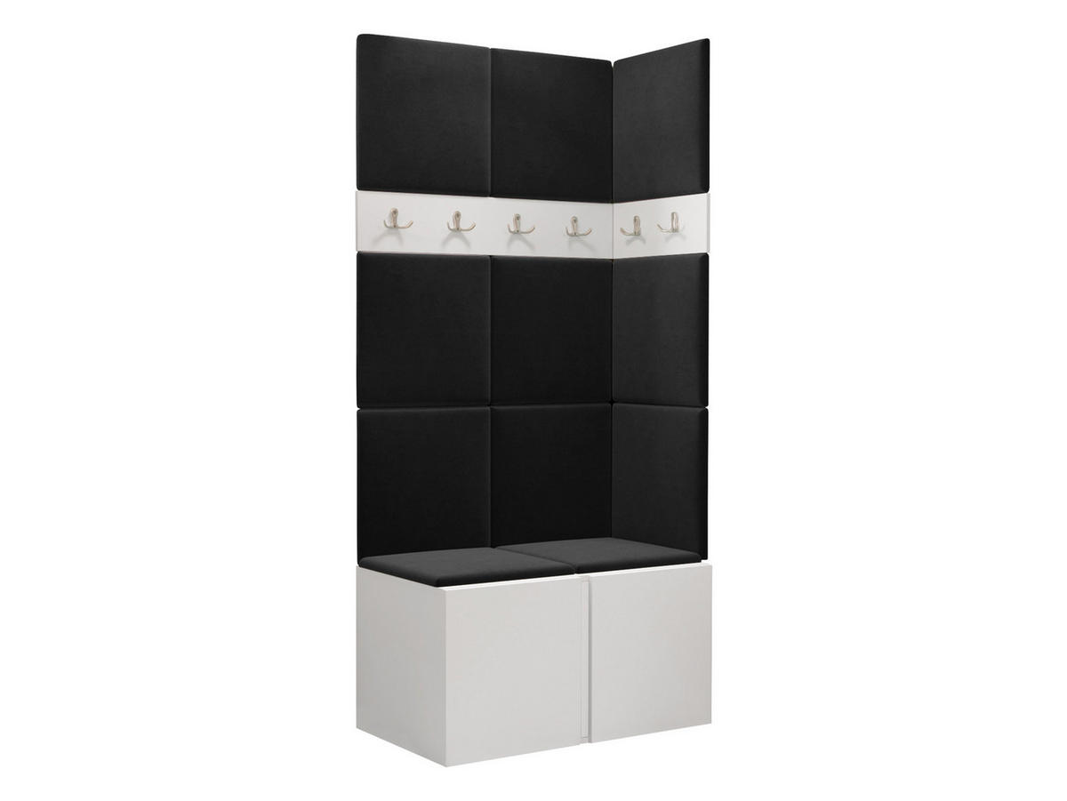 GARDEROBEN-SET Orion I - Anthrazit/Weiß, Holzwerkstoff/Kunststoff (84/186/46cm) - MIRJAN24