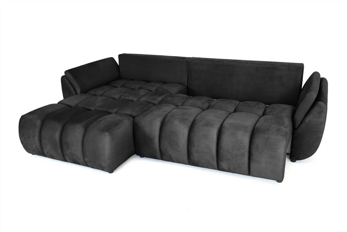 ECKSOFA Collin Mit Schlaffunktion - Dunkelgrau, Holzwerkstoff/Textil (280/185cm) - Fun Möbel
