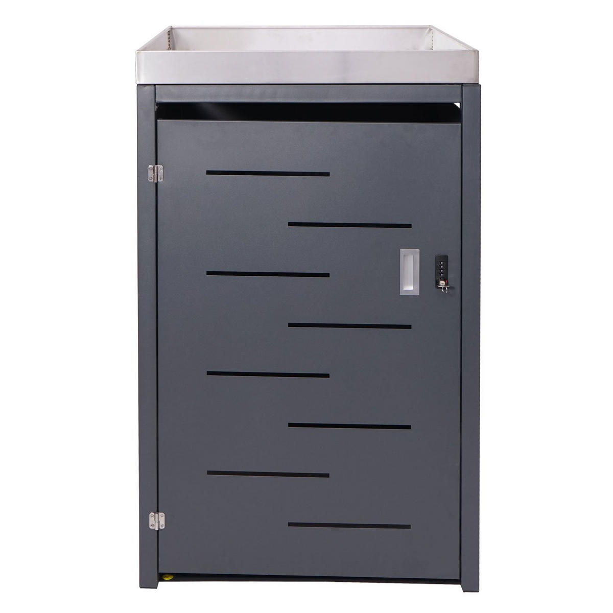 MÜLLTONNENBOX 1er 125x69x84cm 80-240 Liter - Anthrazit, Metall (69/125/84cm) - PROREGAL