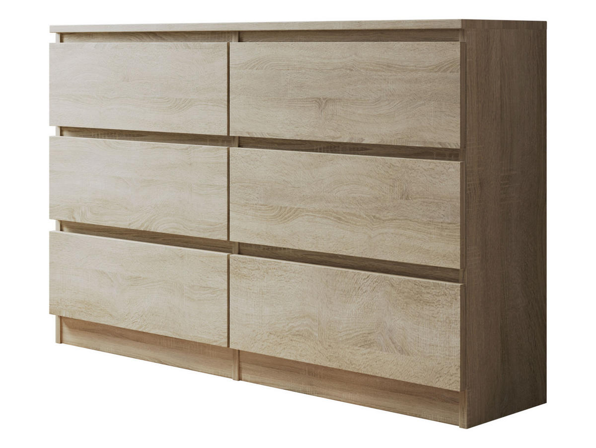 KOMMODE Malwa M6 120 - Sonoma Eiche, Holzwerkstoff (120/77/30cm) - MIRJAN24
