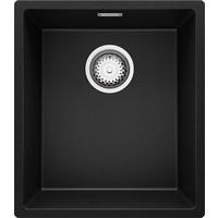 SPÜLBECKEN London Slim, 2-er set Schwarz 41/47 cm 1 Becken + Ablauf-Set ab 45er Unterschrank - Chromfarben/Schwarz, Kunststoff (41/20/47cm) - Primagran