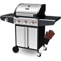 GASGRILL 3+1 Brenner mit Deckel DELO mit Seitenbrenner - Silberfarben, Metall (131/110/54cm) - DELUKE