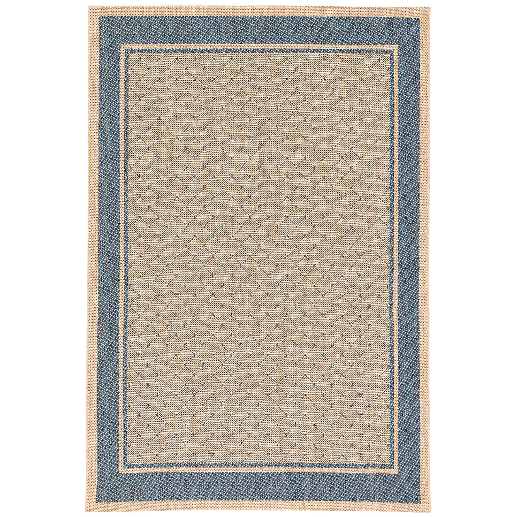 MODERN FLACHGEWEBE RUGGY KARO BORDÜRE - Blau, Textil (120/170cm) - Pergamon