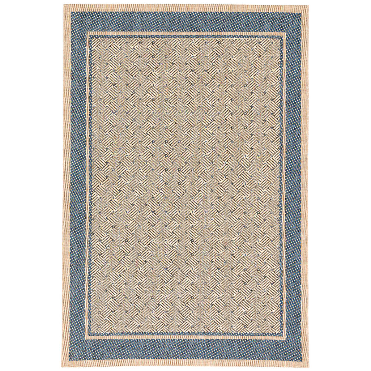 MODERN FLACHGEWEBE RUGGY KARO BORDÜRE - Blau, Textil (120/170cm) - Pergamon