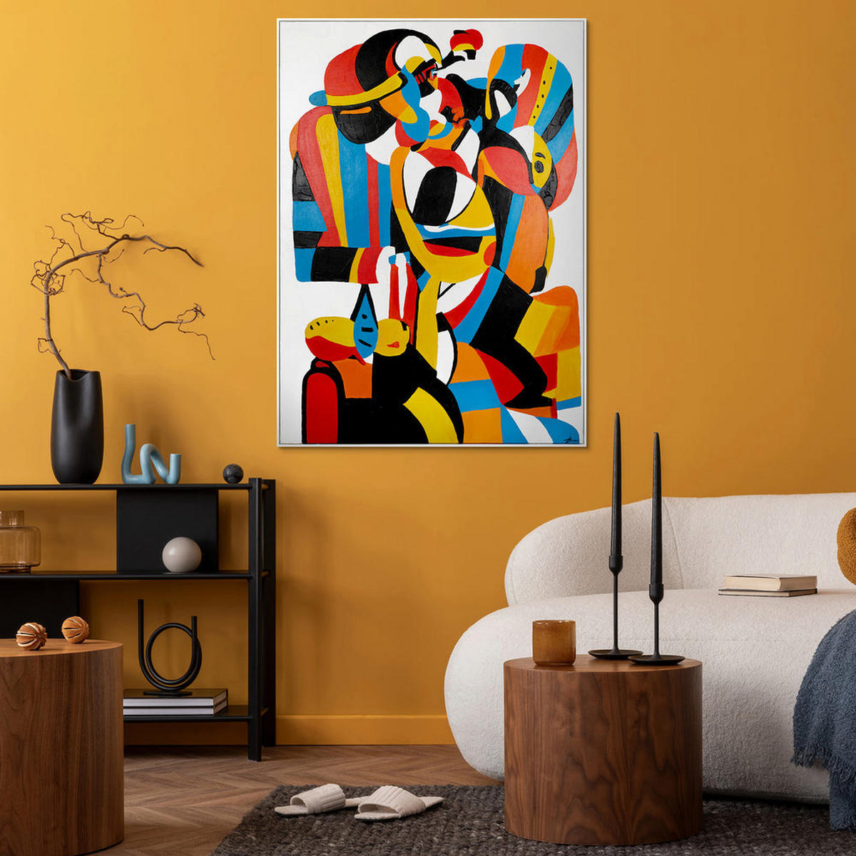 GEMÄLDE Ausdrucksform Schattenfugenrahmen Weiß 180x120 cm - Weiß, Holz (180/120cm) - YS-art gallery