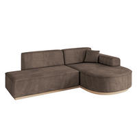 ECKSOFA Ottomane Rechts ARRIO-L1 - 243x171x83 cm Braun - Braun, Holzwerkstoff/Textil (243/171cm) - ALTDECOR