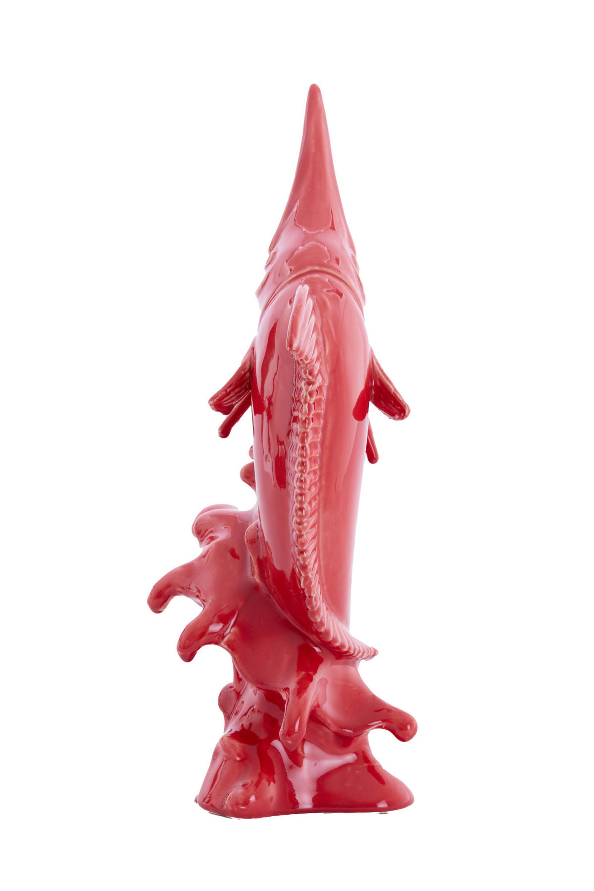 ORNAMENT Schwertfisch Rot 33/16,5/43,5 cm - Rot, Keramik (16.5/43.5/33cm) - Light & Living