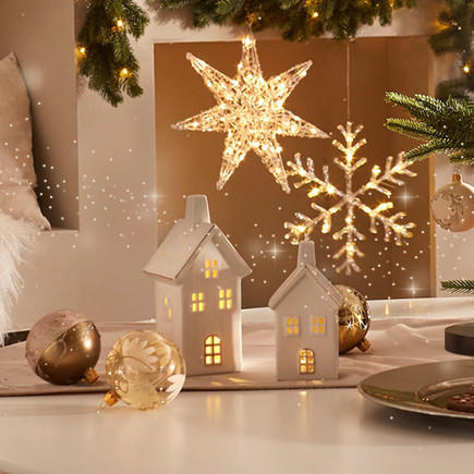 Dekohäuschen in Weiß Weihnachten