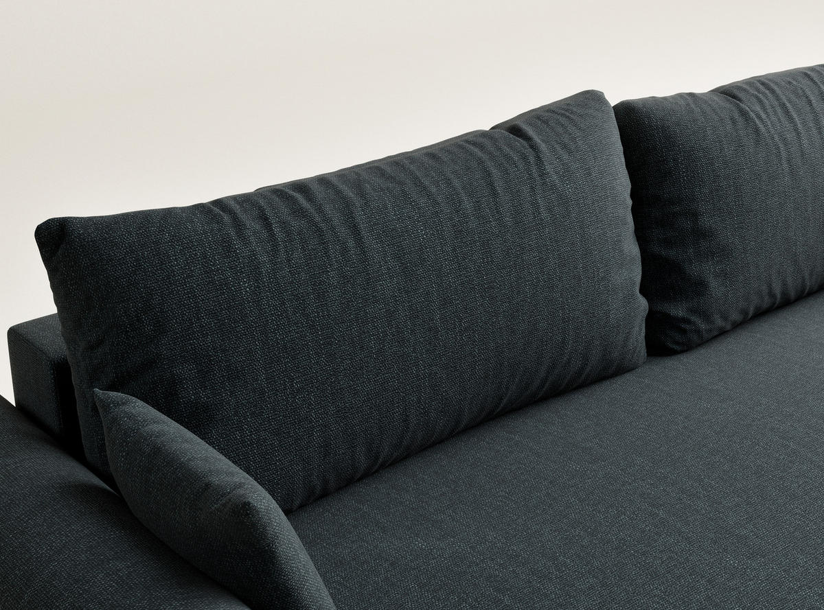 SOFA MIT SCHLAFFUNKTION Toluca Türkis Webstoff - Türkis/Schwarz, Holz/Holzwerkstoff (247/69/104cm) - Maison de Reve