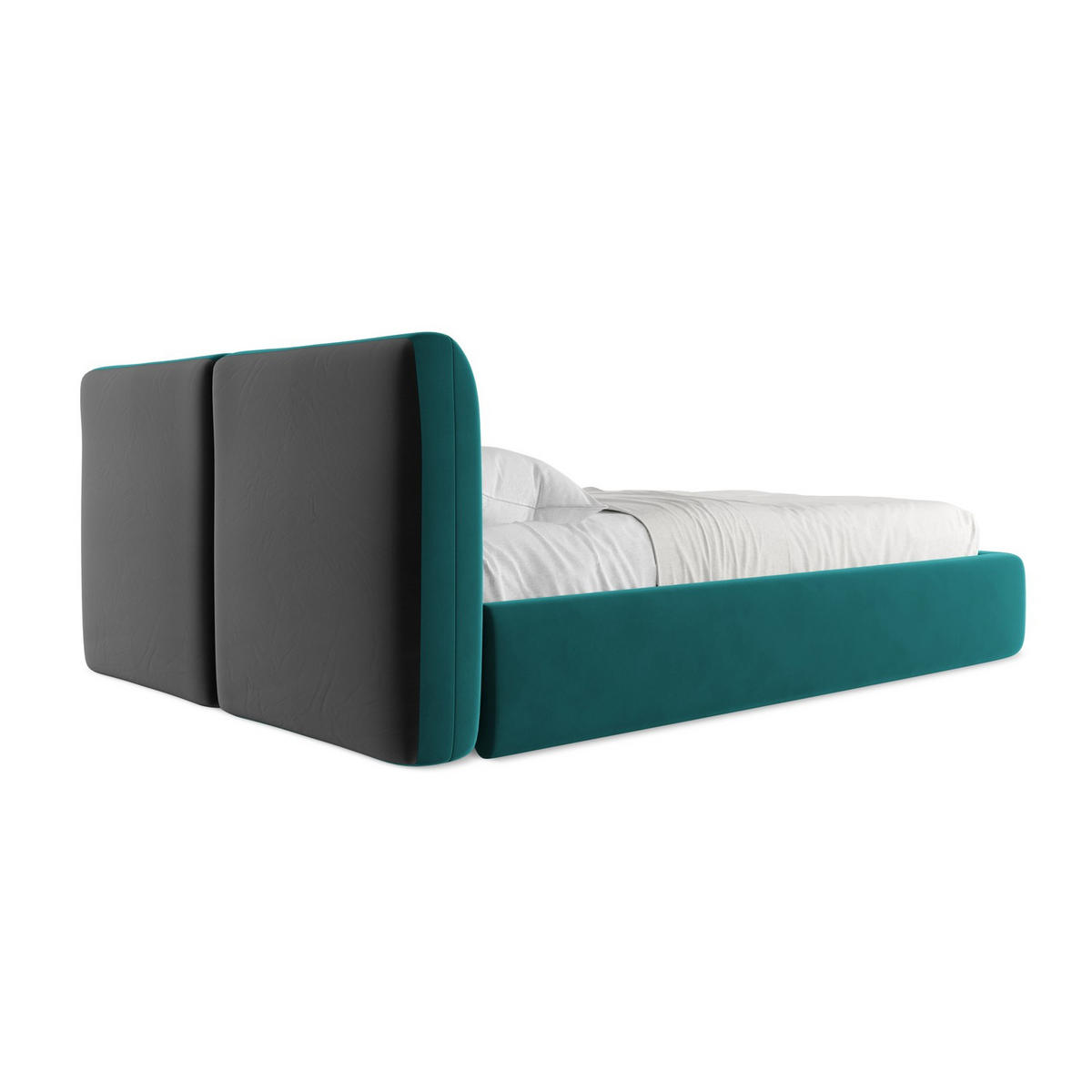 POLSTERBETT mit Bettkasten und Lattenrost 160x228 Blau - Blau/Petrol, Kunststoff/Textil (140/200cm) - LaMiaSofa