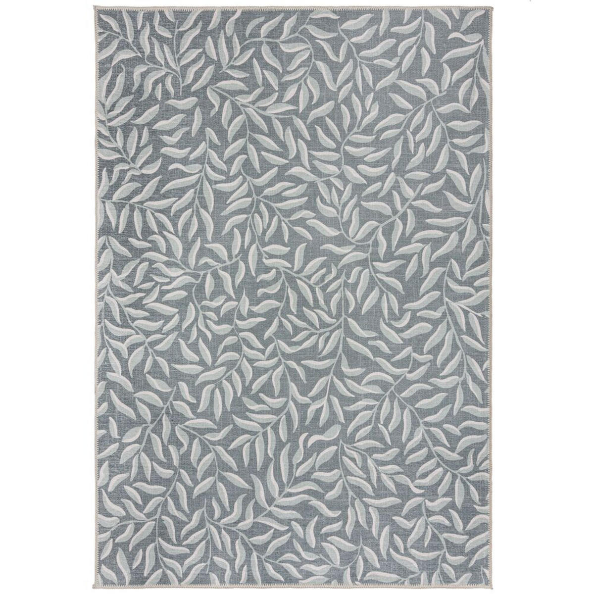 TEPPICH maschinenwaschbar Floral-Design, recycelt CLYDE, Grau-Grün 120x170 cm - Grau, Textil (120/170cm) - KADIMA DESIGN