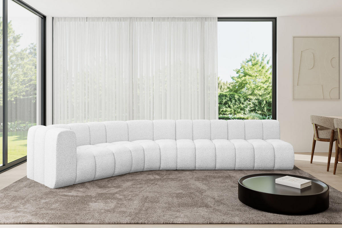 ECKSOFA modulares Sofa Karex-L2 - 399x194x70 cm Weiß - Weiß, Holzwerkstoff/Textil (399/194cm) - ALTDECOR
