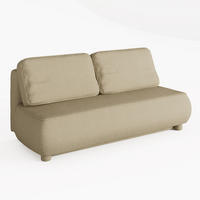 SOFA LUMIO Beige Bouclé-Stoff mit Schlaffunktion und Bettkasten - Beige, Holz (209/96/96cm) - Barchello