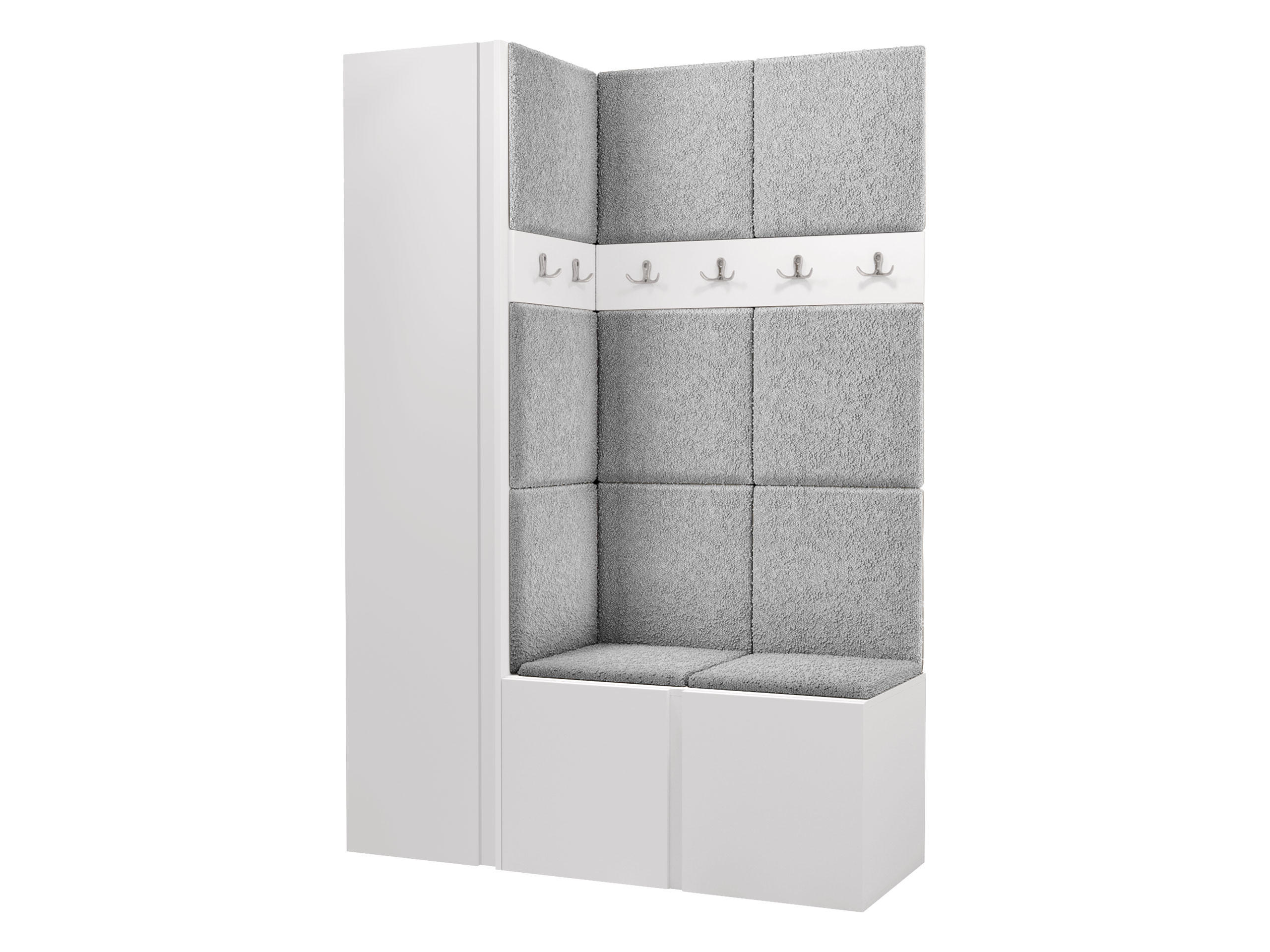 GARDEROBEN-SET Orion IX - Hellgrau/Weiß, Holzwerkstoff/Kunststoff (124/186/46cm) - MIRJAN24
