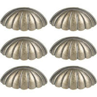 SCHRANKKNOPF 6er-Set - Silberfarben, Metall (1/0.32/0.76cm)