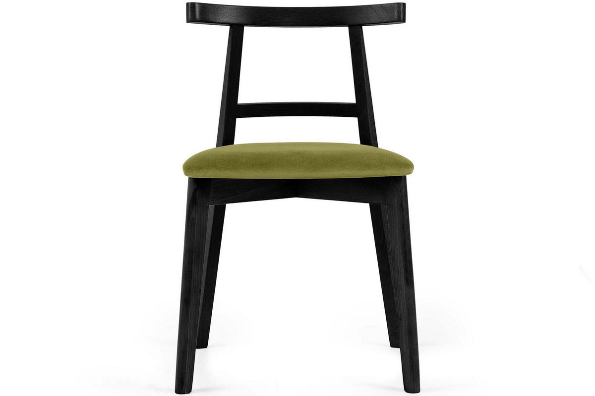 ESSTISCHSTÜHLE LILIO 2 St Vintage, Oliv / schwarz - Schwarz/Olivgrün, Holz/Textil (47/76/45cm) - KONSIMO®
