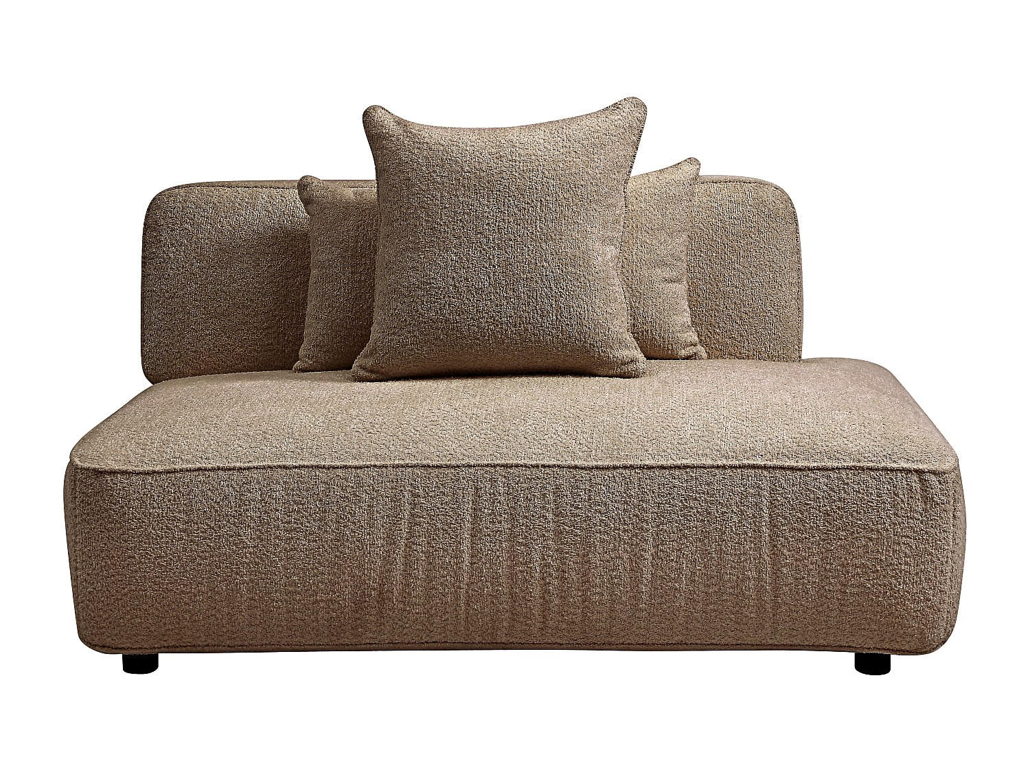 RECAMIERE ohne Schlaffunktion - 1 Person - stoff - taupe Lelaco - Taupe, Textil (145/74/105cm) - Vente-Unique