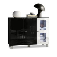 SIDEBOARD Denjo Tür in Weiß Hochglanz - Weiß Hochglanz, Holzwerkstoff (107/81/35cm) - Vladon