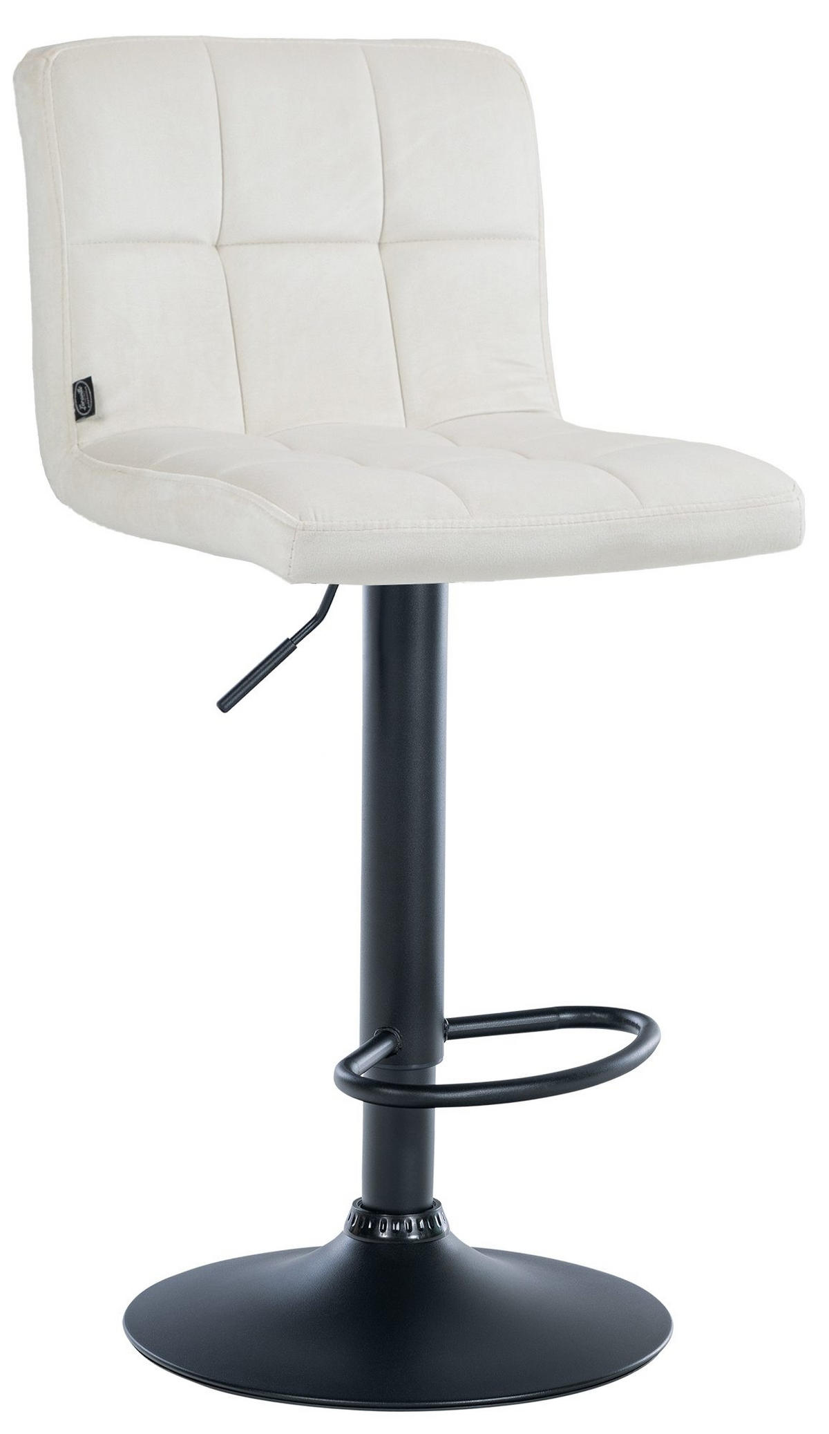 BARHOCKER Samt creme - Creme/Schwarz, Textil/Metall (46/94/47cm) - CLP