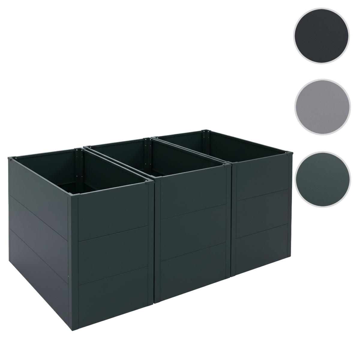 HOCHBEET 3ER-SET Grün 3er-Set-Set - Grün, Metall (150/77/100cm) - MCW