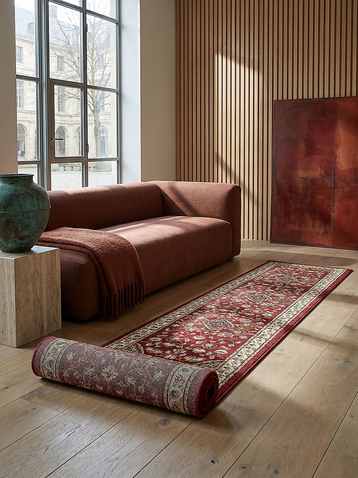 TEPPICH GLAZERT, klassisch-floral, Rot, 60 x 230 cm - Rot, Textil (60/230cm) - KADIMA DESIGN