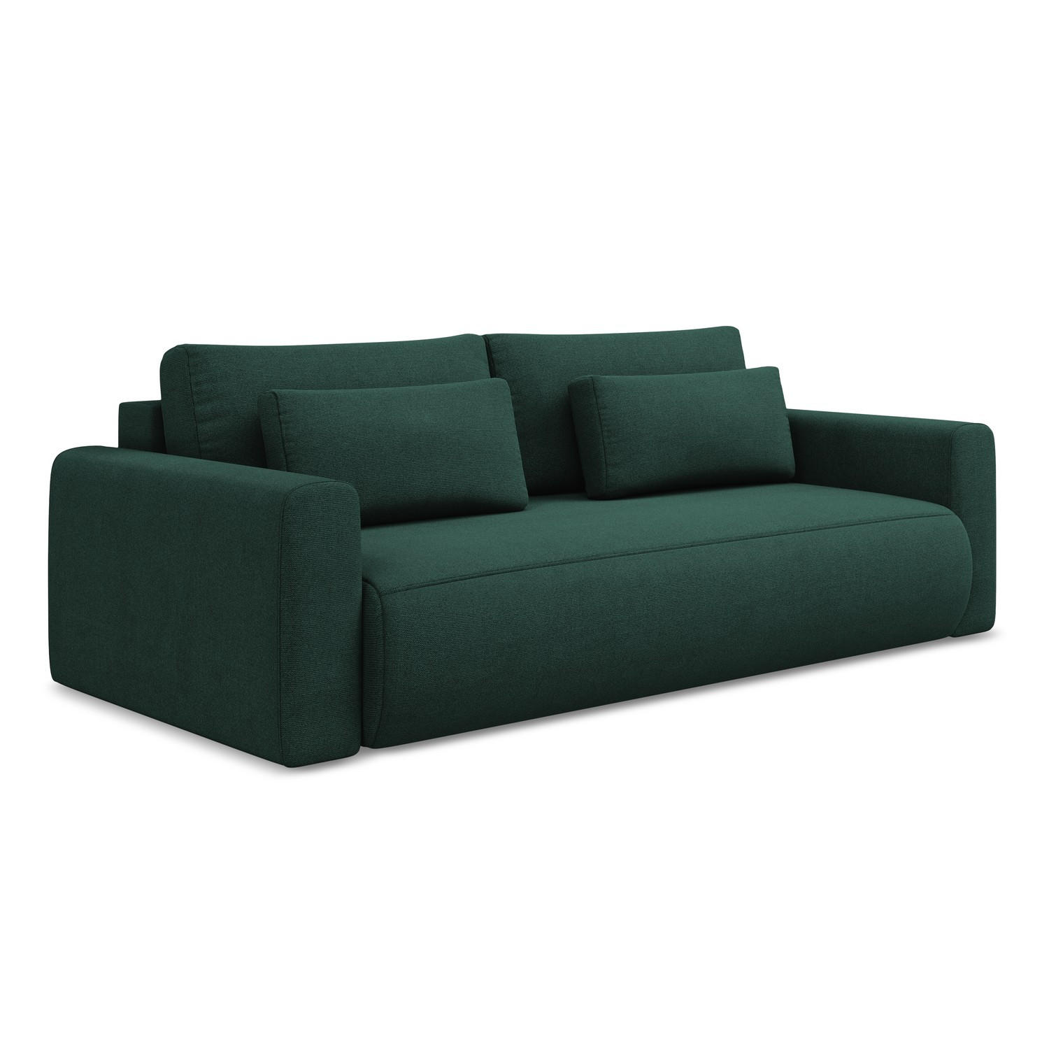 3-SITZER SOFA mit Schlaffunktion Strukturstoff Stoff Grün - Dunkelgrün/Schwarz, Kunststoff/Textil (238/82/105cm) - LaMiaSofa