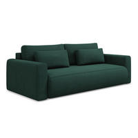 3-SITZER SOFA mit Schlaffunktion Strukturstoff Stoff Grün - Dunkelgrün/Schwarz, Kunststoff/Textil (238/82/105cm) - LaMiaSofa