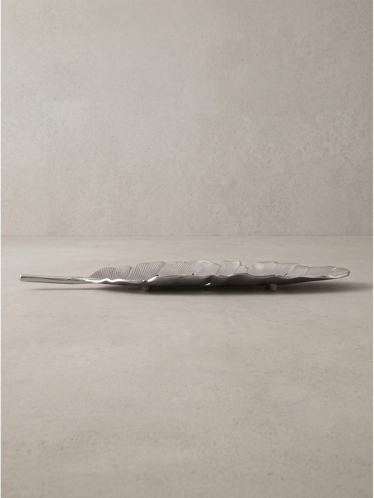 DEKOSCHALE SUBIACO, Aluminium, handgefertigt, Silber, 60 x 18 x 4 cm - Silberfarben, Metall (4cm) - KADIMA DESIGN