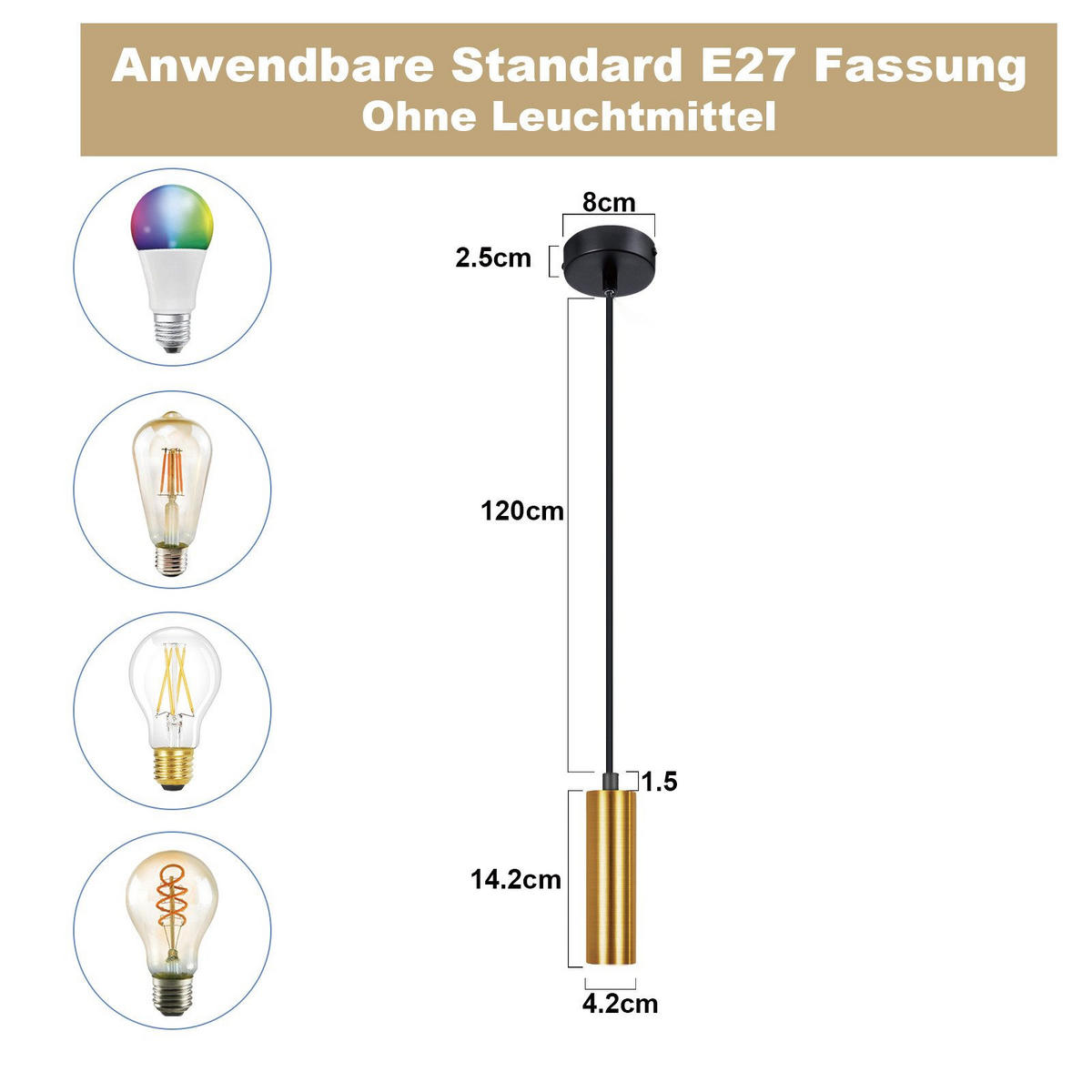 KRONLEUCHTER Hellebrandar 8.0/8.0/139.69 cm - Schwarz, Metall (139.69/8/8cm) - ZMH