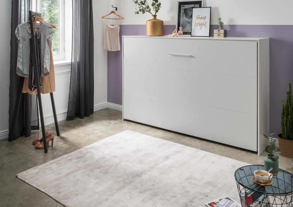 KLAPPBETT Juist in Weiß 90x200cm - Weiß, Holzwerkstoff (90/190cm)