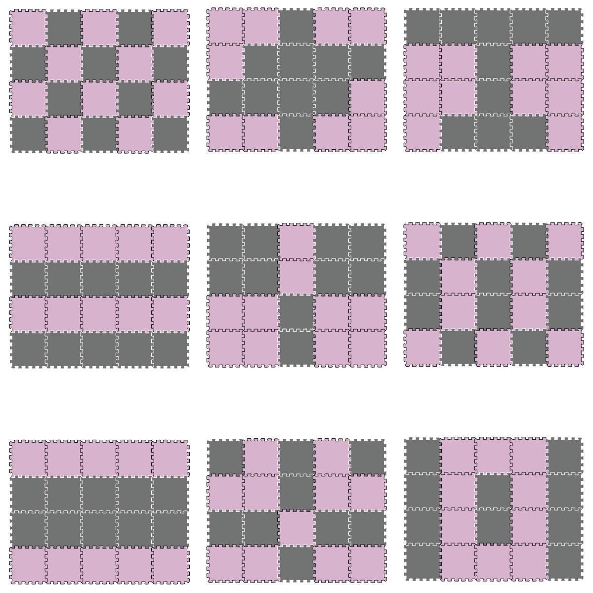 SPIELMATTE ab Null - 180/90/1 cm Puzzlematte Pink - Multicolor, Kunststoff (30/30cm) - Littletom