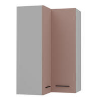 ECKHÄNGESCHRANK Bonn W14/60 grau / rosé kupfer matt 60 / 60 / 96cm - Hellrosa/Grau, Holz/Holzwerkstoff (60/96/60cm) - Feldmann-Wohnen