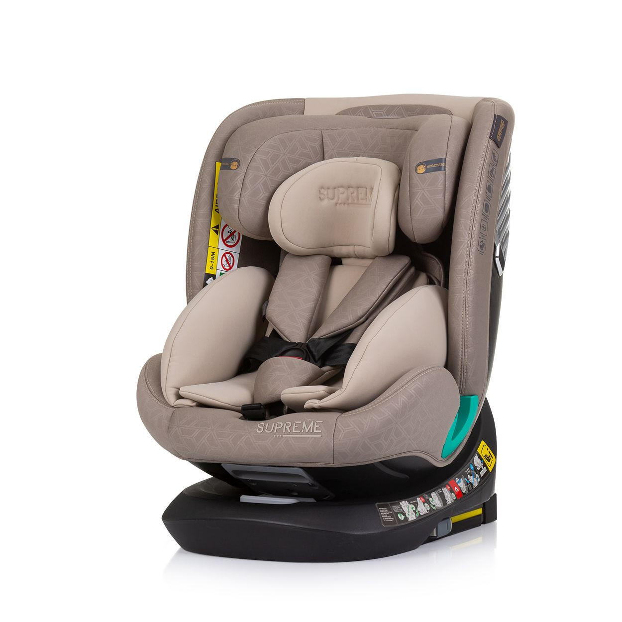 KINDERSITZ i-Size Supreme beige (40-150 cm) verstellbar 360° drehbar Isofix - Beige, Kunststoff (44/75/45cm) - Chipolino