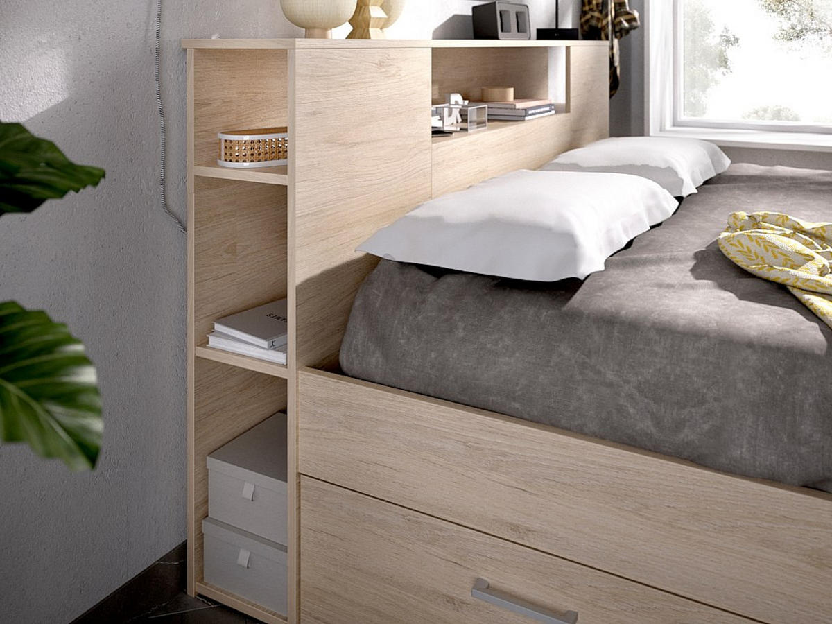 BETTRAHMEN - 2 Personen - holz - naturfarben hell Leandre - Naturfarben, Holz (140/190cm) - Vente-Unique