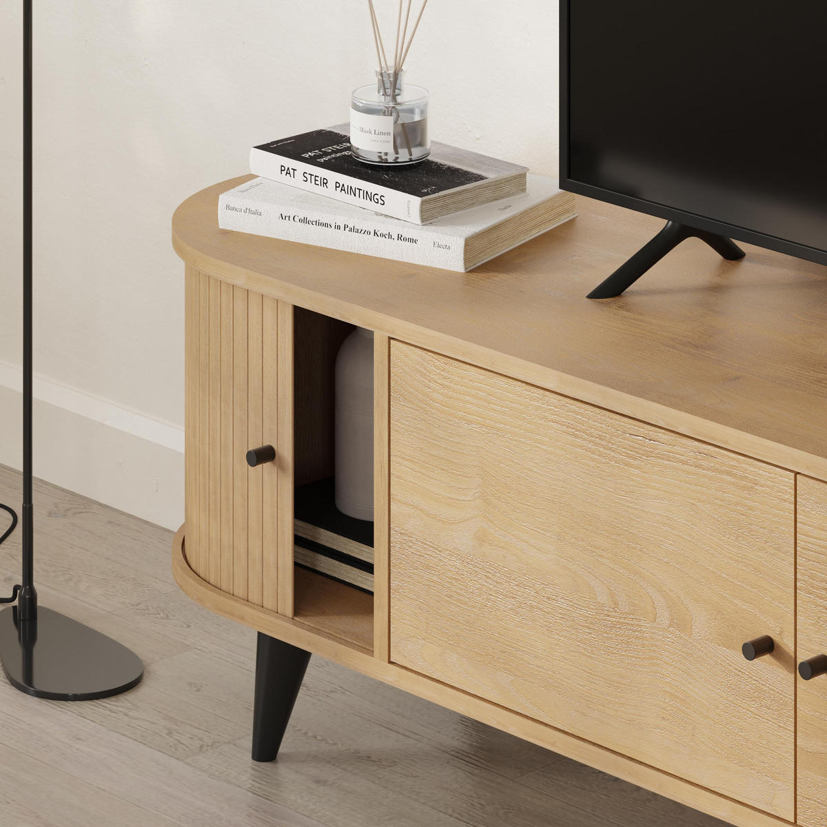 TV-STÄNDER Gentle Eiche 180/52/40 cm - Eichefarben, Holzwerkstoff (180/52/40cm) - Decortie