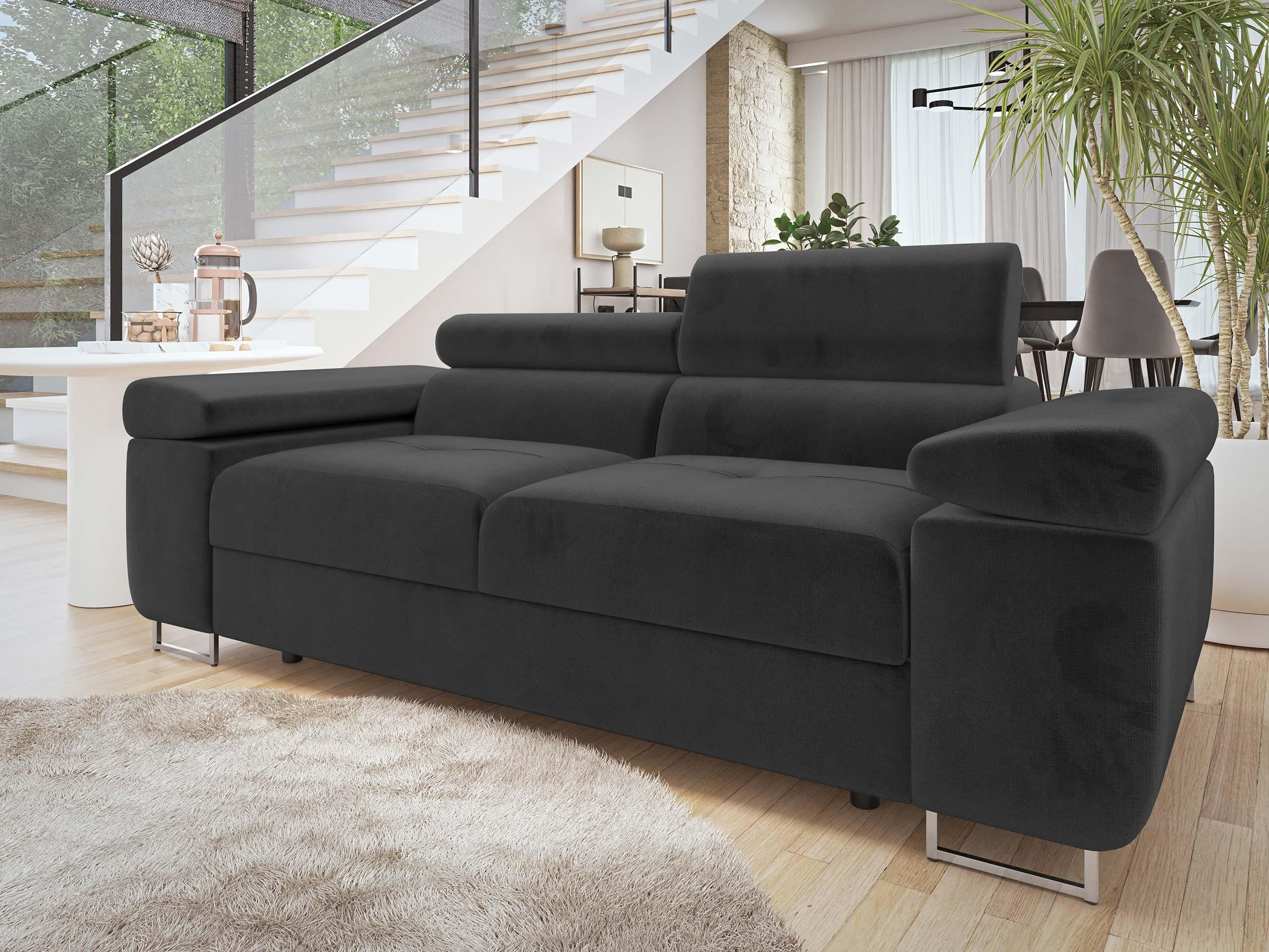 SOFA Torezio 2 - Schwarz, Holz/Textil (198/90/102cm) - MIRJAN24