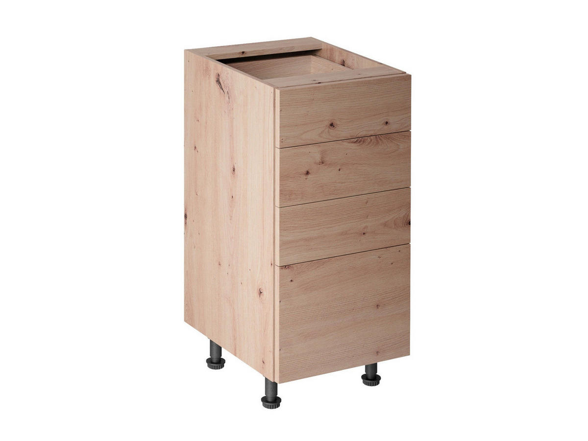 UNTERSCHRANK 40 cm – Nexa D40S4 – Beige / Push-to-Open Mechanismus - Beige, Holzwerkstoff (40/82/47cm) - ROYAL24_MARKT