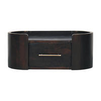 NACHTTISCH mit Samt-Mokka-Finish, 1 Schublade, oberes Fach, dunkelbraun - Dunkelbraun/Goldfarben, Holz/Metall (50/20/25cm) - Artisan Furniture