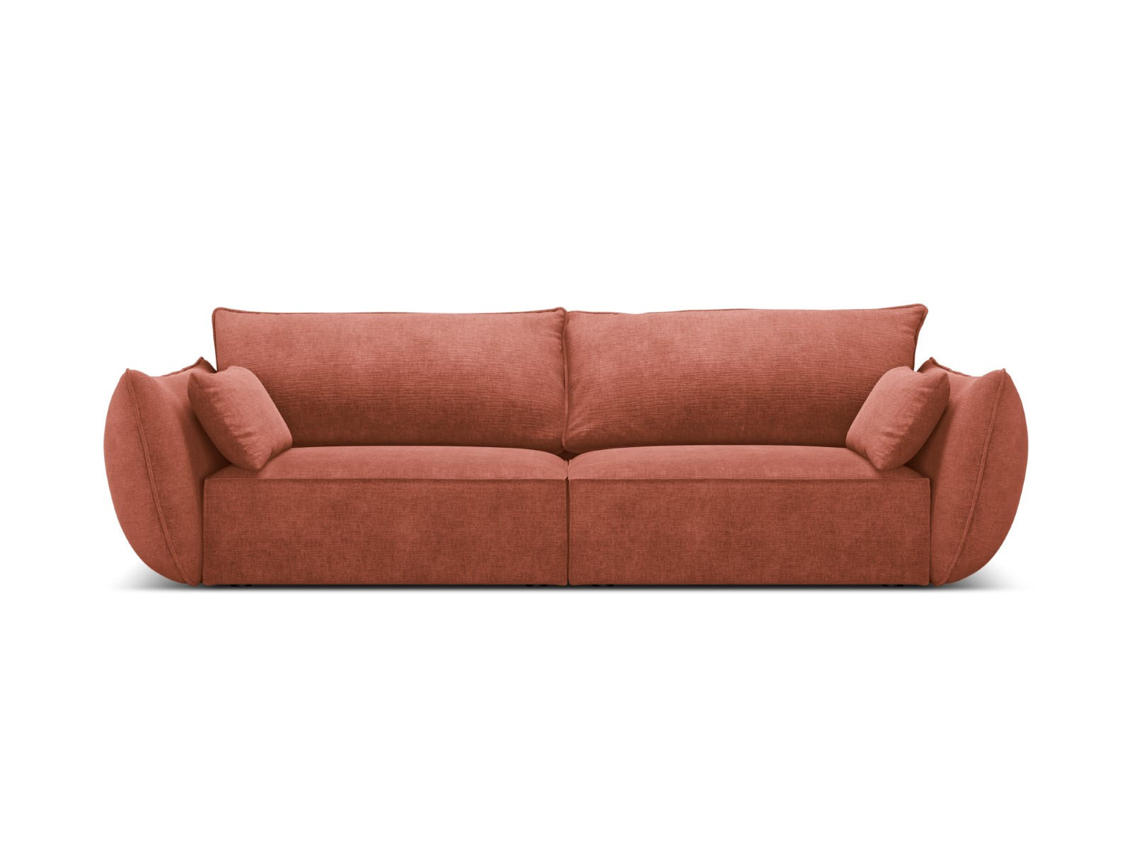 SOFA Kaelle aus Chenille-Stoff terrakotta 3 Sitzplätze - Terra cotta, Textil (100/85/208cm) - Micadoni