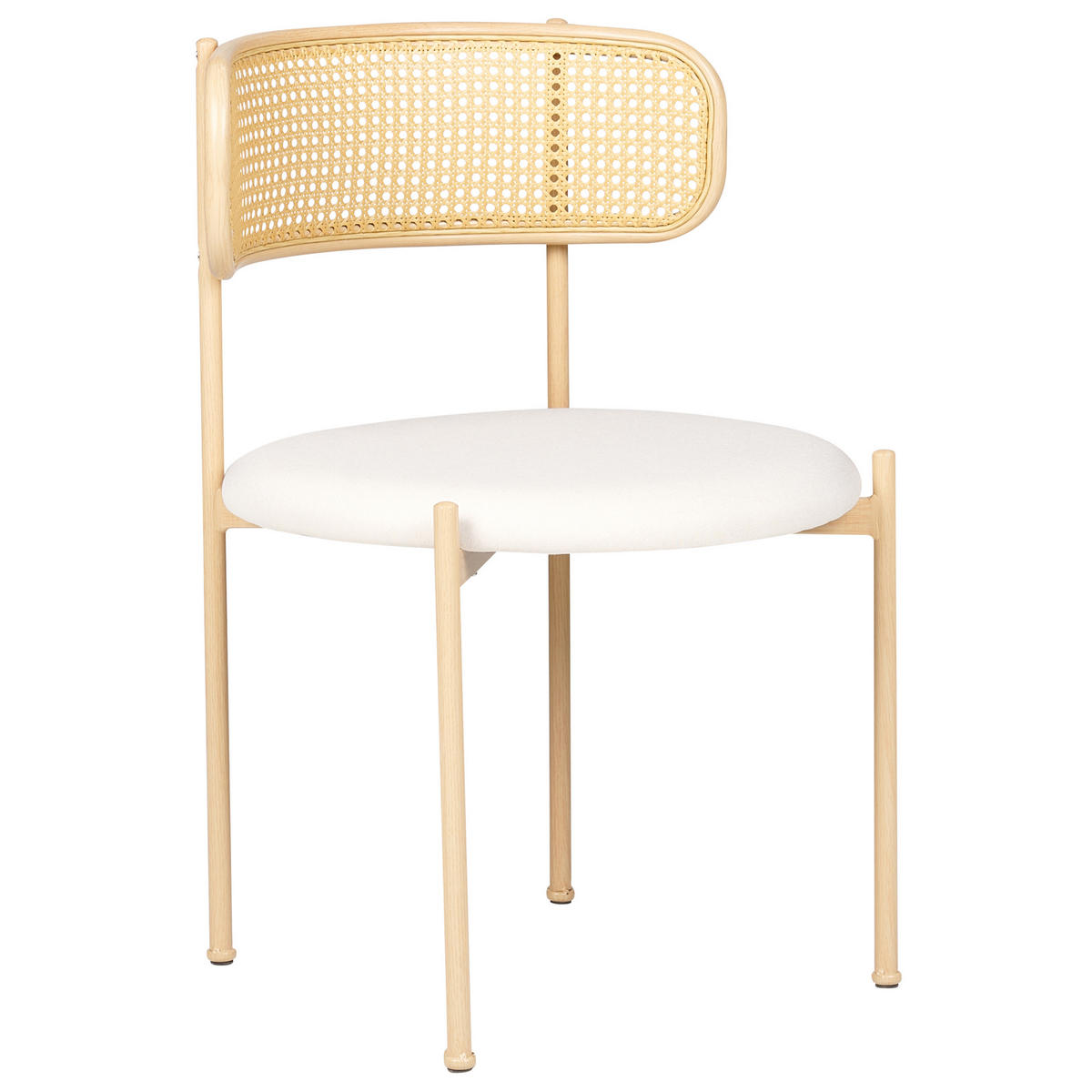 STUHL 2er-Set Metall heller Holzfarbton/creme Andover - Hellbraun/Beige, Metall (50/75/50cm) - Beliani