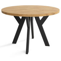 TISCH Schwarz Lancelot Ausziehbar Rund 100/200 cm - Multicolor/Schwarz, Holzwerkstoff (200/100/75cm) - Sepro Meble