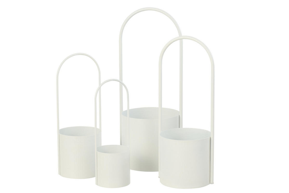 BLUMENTOPF EISEN Weiß - Weiß, Metall (10/30cm) - J-Line