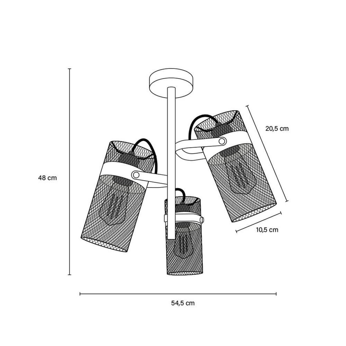 DECKENLEUCHTE LAMBA - Goldfarben/Schwarz, Metall (54.5/54.5/48cm) - Home Deluxe