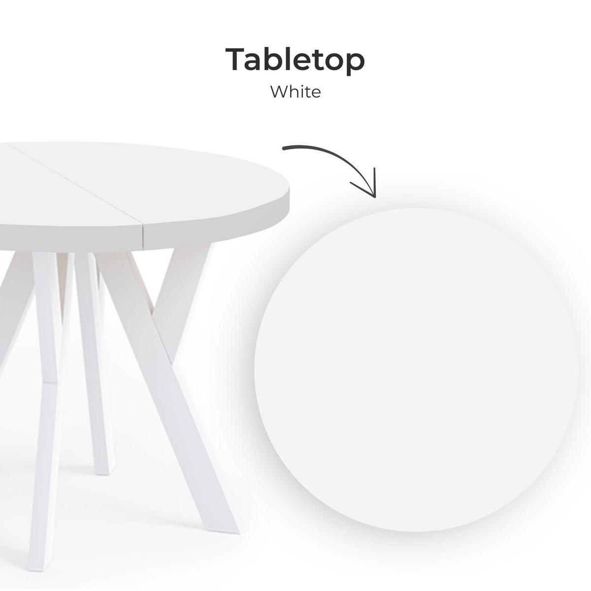 ESSTISCH Runder Ausziehbarer PERO 100/200, Weiß - Weiß, Holz (200/100/77cm) - Dekori_Interiors