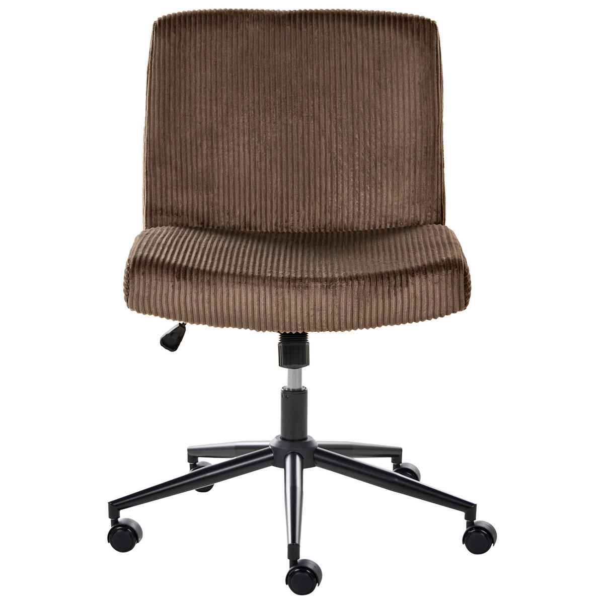 SCHREIBTISCHSTUHL Cord Dunkelbraun Geddes - Dunkelbraun, Textil (59/85/71cm) - Beliani